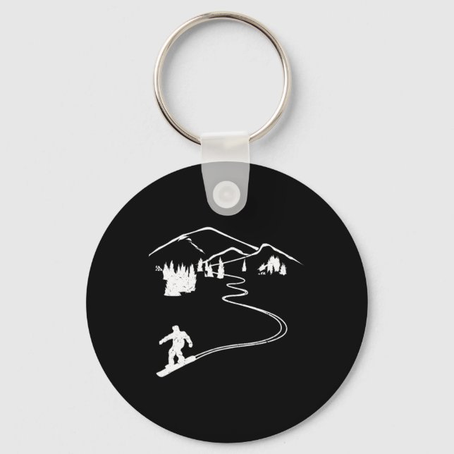 Porte-clés Snowboarder Freeride Design Snowboard Apres Ski (Recto)