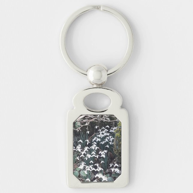 Porte-clés Snowdrops de printemps Bague à clé métallique (Devant)
