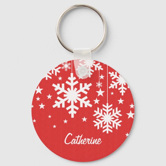 Porte-clés Snowflakes et Stars Porte - clé, Rouge (Recto)