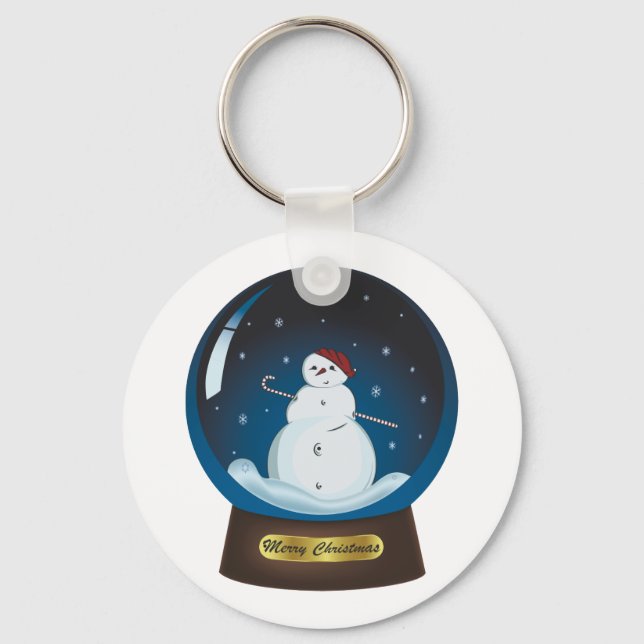 Porte-clés Snowglobe avec motoneige mignonne (Recto)