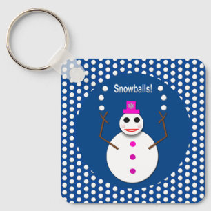 Porte-clés Snowlady de Noël Jongler boules de neige drôle Per