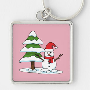 Porte-clés Snowman avec Snowman Pine Tree