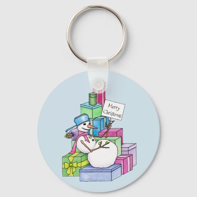 Porte-clés Snowman chahut sur les cadeaux (Recto)