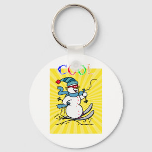 Porte-clés Snowman coloré Ski   drôle mignon snowman   ski
