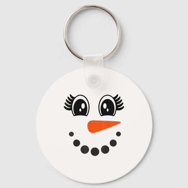 Porte-clés Snowman Girl Face For Girls Christmas Winter  (Recto)