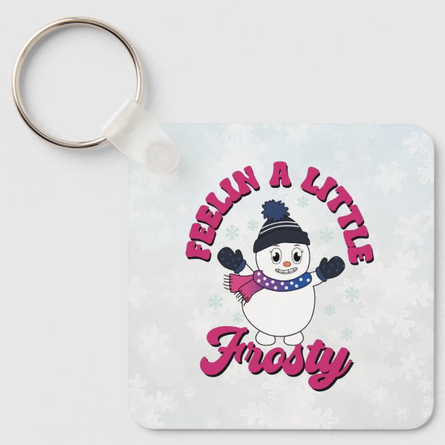 Porte-clés Snowman mignon avec Écharpe dans les couleurs du d (Recto)