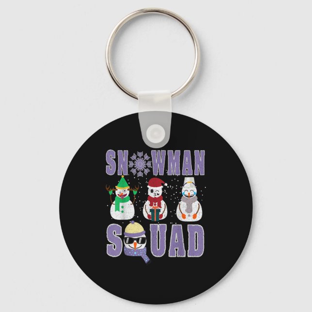Porte-clés Snowman Squad Funny Family Matching, Teacher And S (Recto)