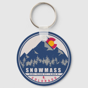 Porte-clés Snowmass Colorado Retro Sunset Ski Souvenirs