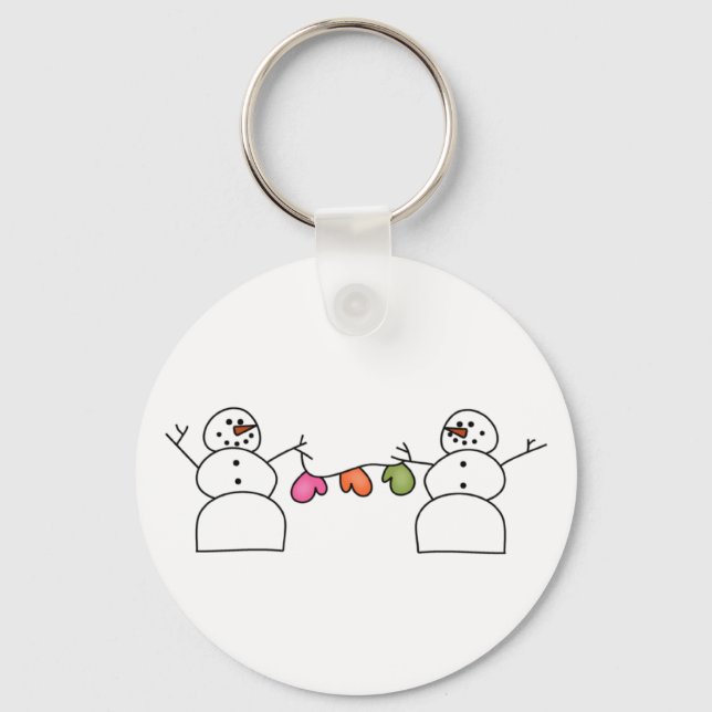 Porte-clés Snowmen avec T-shirts Mittens et cadeaux (Recto)