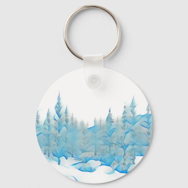 Porte-clés Snowy Blue Trees (Recto)