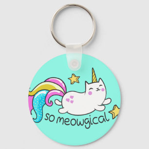 Porte-clés So Meowgical Cute Unicorn kitty glitter sparkles