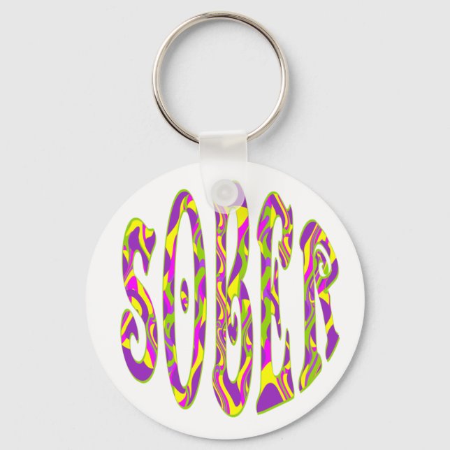 Porte-clés SOBER Rétro Art Psychédélique des années 60 (Recto)