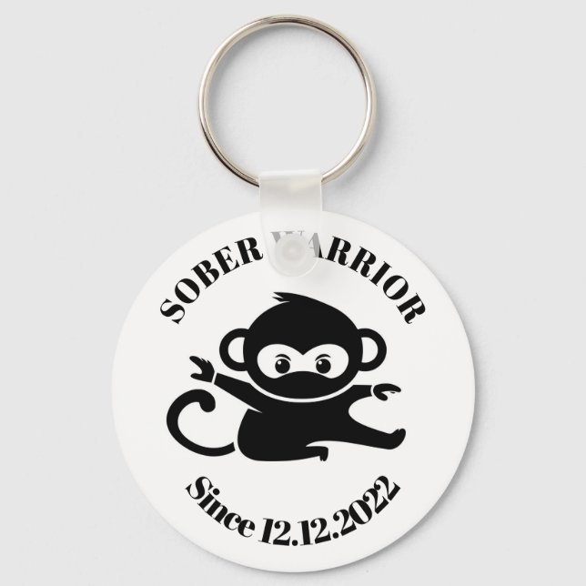 Porte-clés Sober Since Keychain for Addiction Recovery (Recto)
