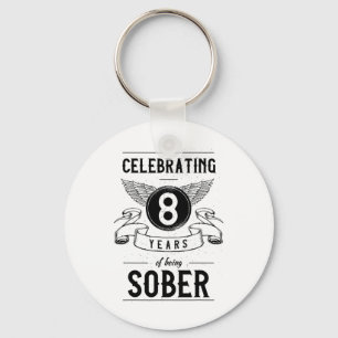 Porte-clés Sobriety Gift Recovery Anniversaire 8 ans Sober