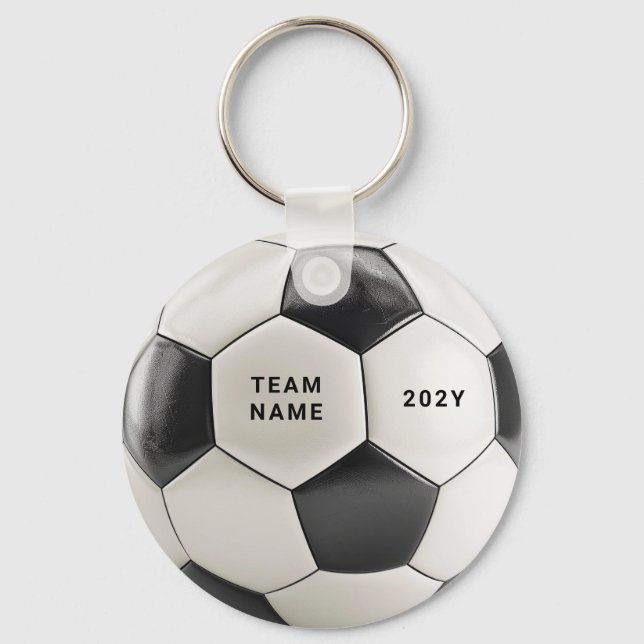 Porte-clés Soccer Ball Keychain | Personalized Team Name Year (Recto)