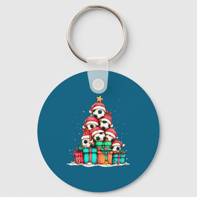 Porte-clés Soccer Ball Player Le Christmas Tree Xmas Long Sle (Recto)