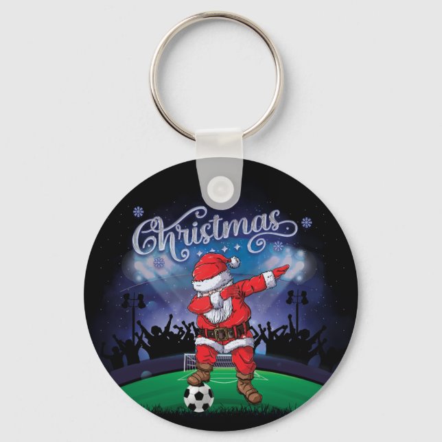 Porte-clés Soccer de Noël du Père Noël (Recto)