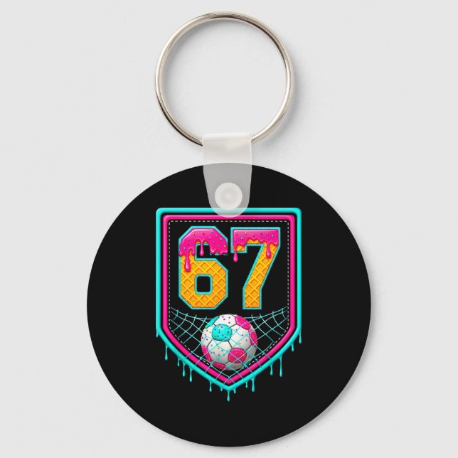 Porte-clés Soccer Drip Number 67 Soccer Player  (Recto)