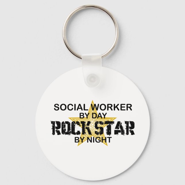Porte-clés Social Worker Rock Star par nuit (Recto)