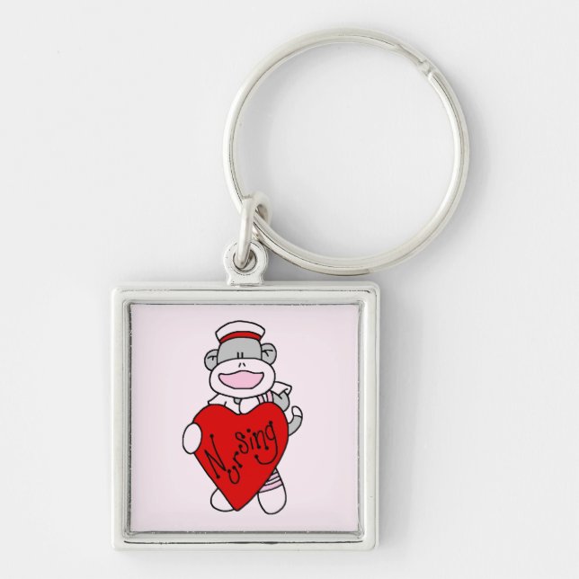 Porte-clés Sock Monkey I Love Nursing T-shirts et cadeaux (Devant)