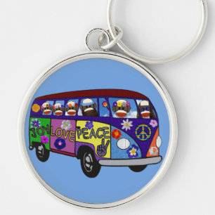 Porte-clés Sock Monkey Peace Bus