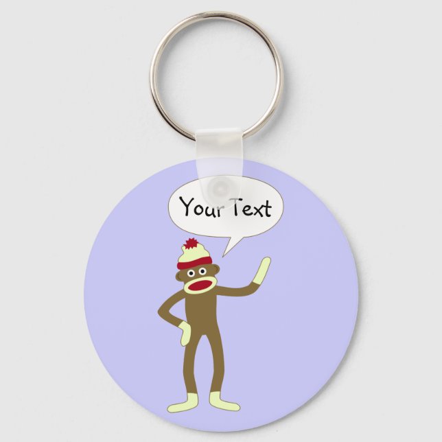 Porte-clés Sock Monkey personnalisable Comic Speech Bubble (Recto)