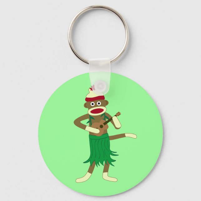Porte-clés Sock Monkey Ukulele (Recto)
