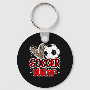 Porte-clés Sœur de football Sœur de cœur d'un joueur de footb