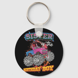 Porte-clés Soeur de l'anniversaire Boy Monster Camion Anniver
