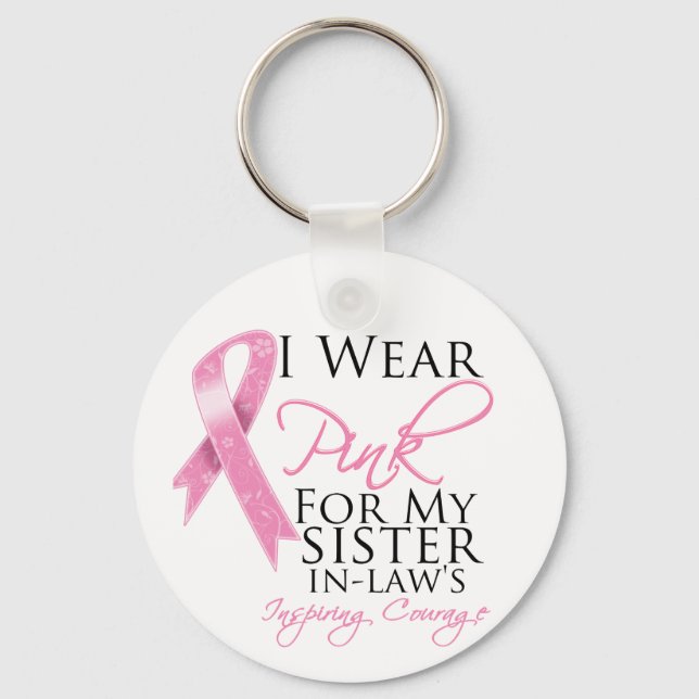 Porte-clés Soeur en droit Inspirer Courage Cancer du sein (Recto)