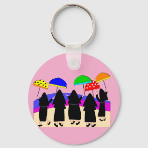 Porte-clés Soeurs avec parapluies "Attente de pluie" ll