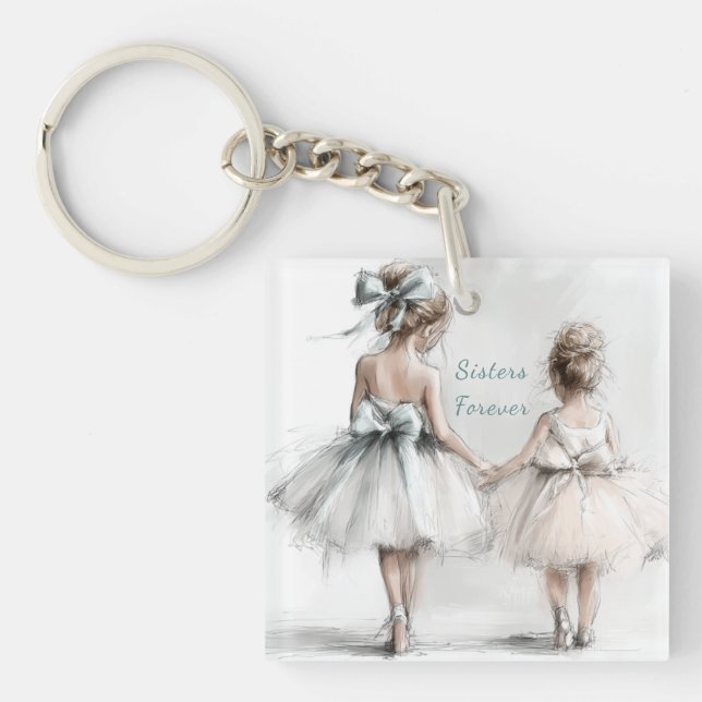 Porte-clés Sœurs pour toujours – Pastel Grande et  (Devant)