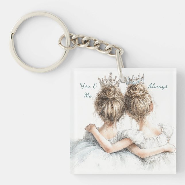 Porte-clés Sœurs pour toujours – Pastel Grande et  (Devant)