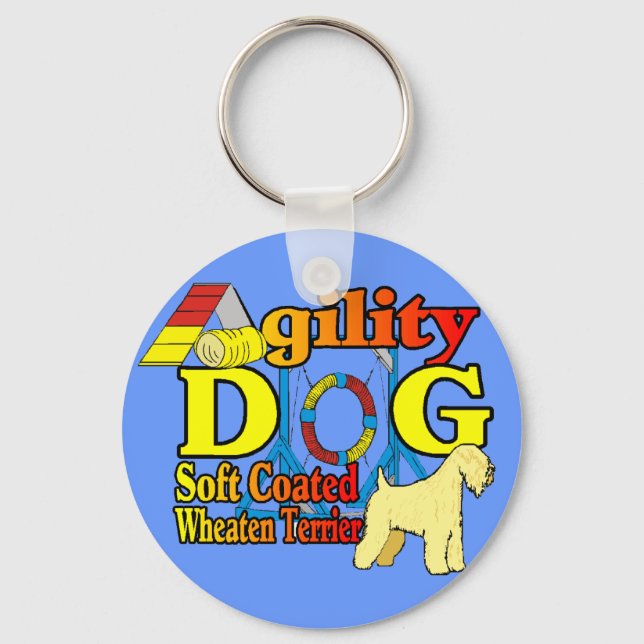 Porte-clés Soft_Coated_Wheaten_Terrier_Agilité (Recto)