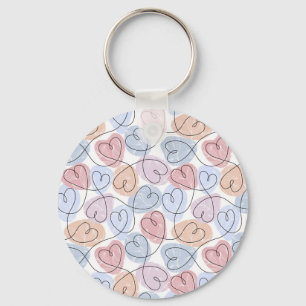 Porte-clés Soft Hearts : Continuous Line Valentine's