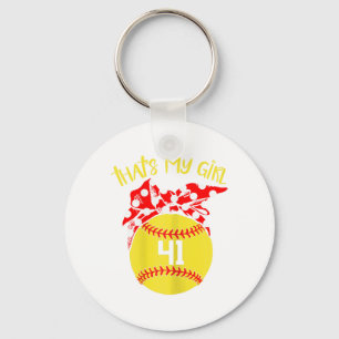 Porte-clés Softball Chignon Décoiffé C'est Ma Fille #41 Maman