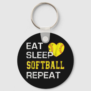 Porte-clés Softball Eat Sleep Softball Répétition