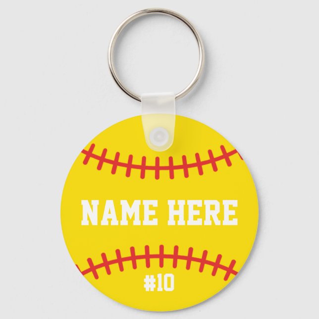 Porte-clés Softball Filles Équipe Pas Cher Athlète (Recto)