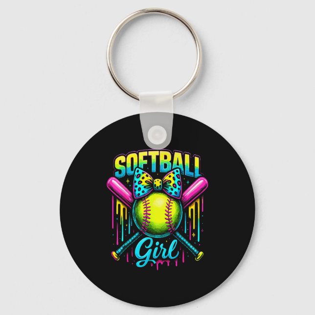 Porte-clés Softball Girl Drip Funny Softball Player  (Recto)