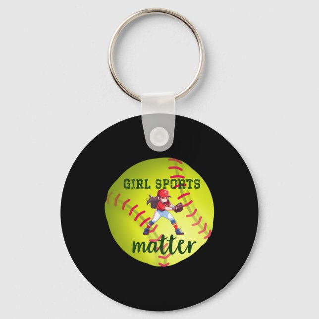 Porte-clés Softball; Sticker de sport pour filles (Recto)