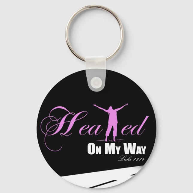 Porte-clés Soigné sur mon chemin (rose &, noir) Porte - clé (Recto)