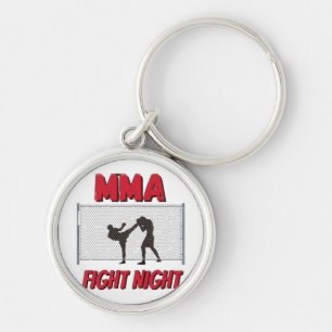 Porte-clés Soirée de combat de MMA et silhouette de deux comb