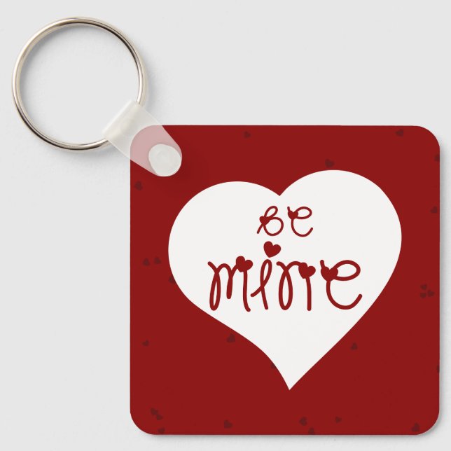 Porte-clés Sois Mienne Amour Coeurs Saint-Valentin (Recto)