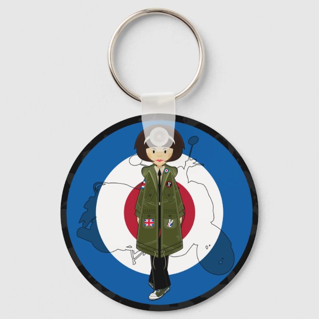 Porte-clés Soixante mod fille à Parka avec Porte - clé scoote (Recto)