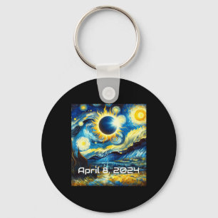 Porte-clés Solar Eclipse 2024 Starry Night Painting Van Gogh