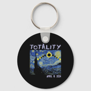 Porte-clés Solar Eclipse 2024 Totalité Art Avril 8 Hommes Fem
