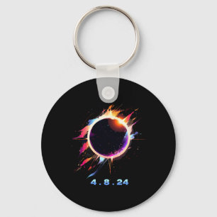 Porte-clés Solar Eclipse 4.8.24 Totality Event 2024 Souvenir