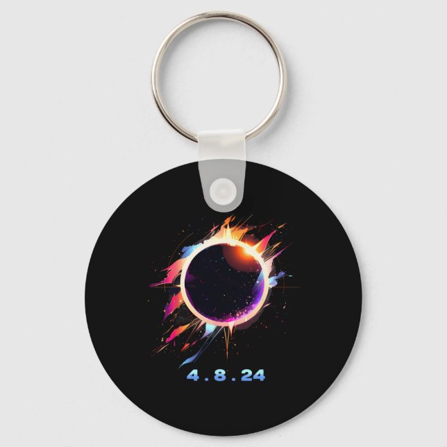Porte-clés Solar Eclipse 4.8.24 Totality Event 2024 Souvenir (Recto)