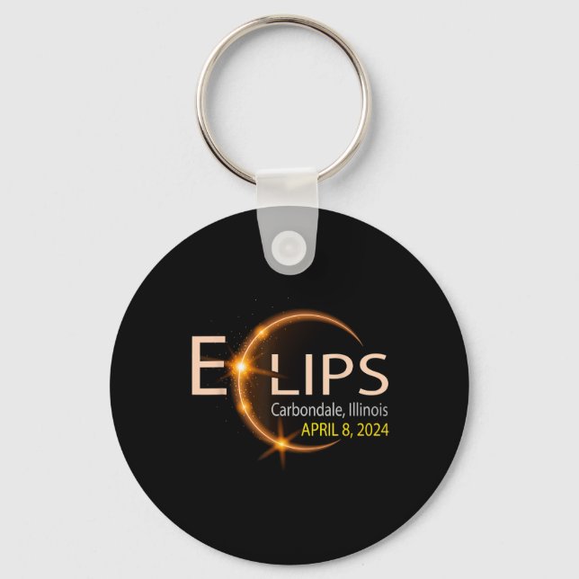 Porte-clés Solar Eclipse Illinois Carbondale Usa Totalité Avr (Recto)