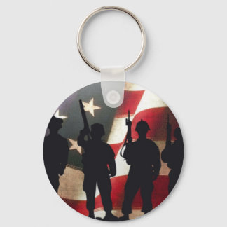 Porte-clés Soldat militaire patriotique Silhouette